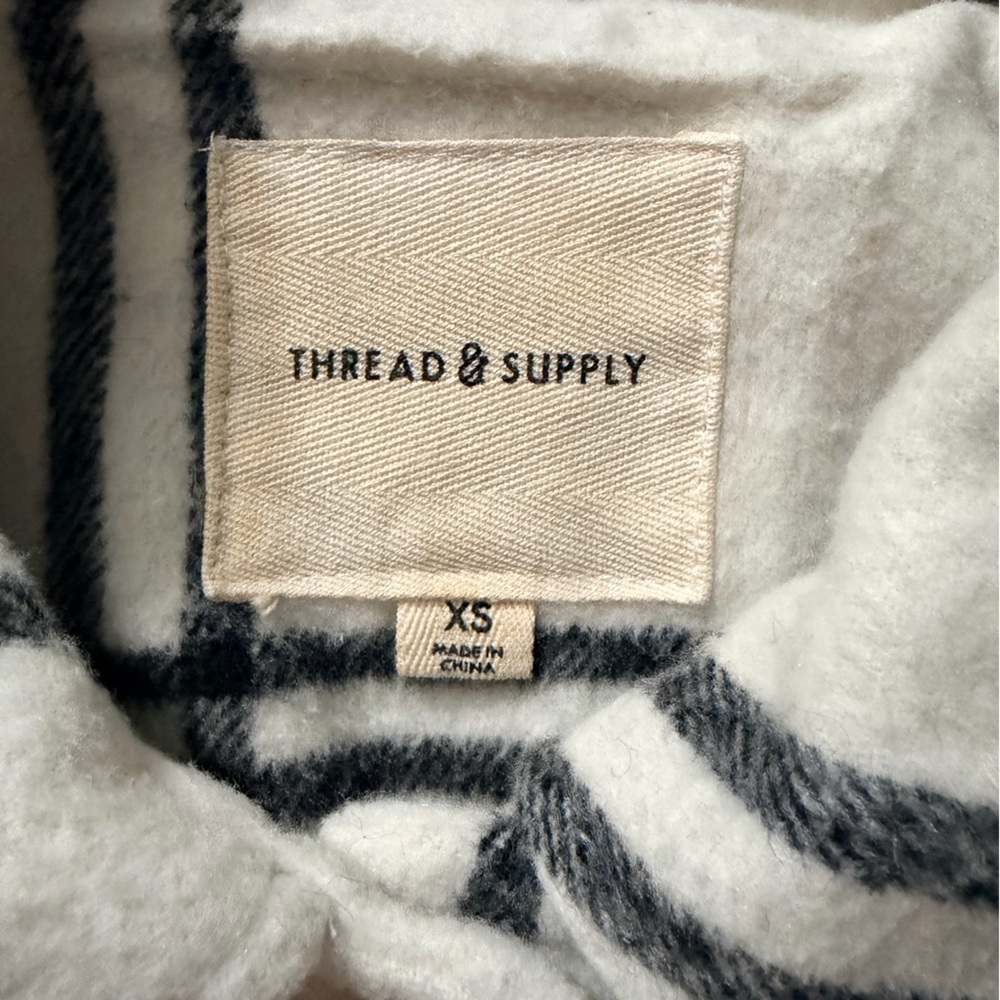 Thread & Supply Cream and Black Plaid Utility Jacket - Picture 5 of 10
